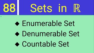 88 Enumerable Set  Denumerable Set  Countable Set  Uncountable set  By Sarfaraj Sir [upl. by Wertz]