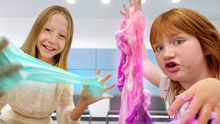 ADLEY and NASTYA make a SLiME SHOP Rainbow Slimes to Surprise youtubers Nikos crazy like nastyas [upl. by Laney]