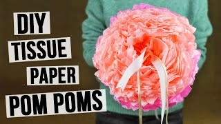 DIY Tissue Paper Pom Poms [upl. by Wileen511]