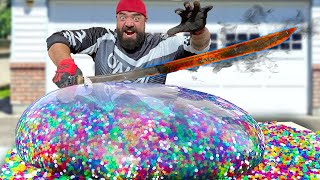 BIGGEST 100 Million Orbeez 1000 Degree Ninja Sword Giant Balloon Pop [upl. by Thurlow]