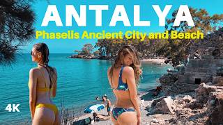 Turkey Antalya  Phaselis Ancient City and Beach 4K Walking Tour  History and Nature Combined [upl. by Silverstein943]