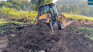 Making Remote Mountain New RoadDriving JCB Backhoe On it [upl. by Navak393]