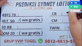 PREDIKSI SYDNEY 8 DESEMBER 2024  PREDIKSI SDY HARI INI  BOCORAN ANGKA SDY TOTO  RUMUS JITU SDY [upl. by Gnim]