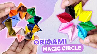 Origami Paper Magic Circle  Origami MAGIC Kaleidoscope FROM HEARTS  How to make Paper Fidget toy [upl. by Caniff852]