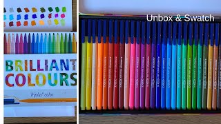 STAEDTLER TRIPLUS COLOR 30 BRILLIANT COLOURS PENS  UNBOX amp SWATCH [upl. by Beaudoin177]