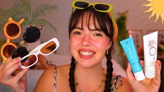 ASMR Getting You Ready For the Beach 🌊⛱️👙☀️🏝️ skincare makeup wooden toys [upl. by Camp]