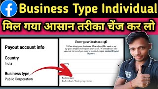 Change Facebook business type to individual 2024  How to change business to individual on Facebook [upl. by Aserej]