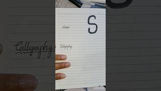 Write letter S normal calligraphy logo youtube diy art lettering [upl. by Ardnauqal974]