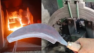 HANDMADE MAKING SICKLE TOOL MANUFACTURE HAMMER MACHINE SICKLE MANUFACTURING VLOG VIDEO [upl. by Vasilek561]