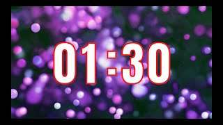 1 Minute 30 Second Countdown Timer with Music  Simple and Clean [upl. by Sheeree]