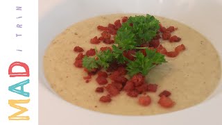 Jordskokkesuppe med bacontern  cremet og lækker forret eller hovedret [upl. by Nyladam]