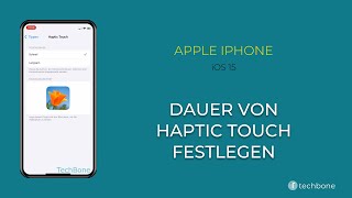 Dauer von Haptic Touch festlegen  Apple iPhone iOS 15 [upl. by Karlotte]