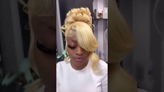 Eullair 613 Blonde Colored 13x4 Lace Frontal Wig Updo Hairstyle Autumn Wig Recommend [upl. by Dona]