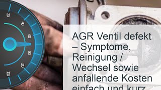 AGR Ventil defekt  Kosten Symptome amp Reinigung  Wechsel erklärt [upl. by Luigi]