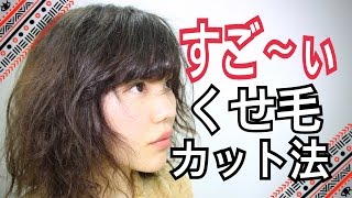 【必見スゴ技】くせ毛のヘアカットがこれで自宅でも出来るのか？＃札幌くせ毛美容室 [upl. by Eseekram98]