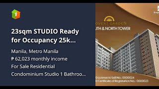 23sqm STUDIO Ready for Occupancy 25k Monthly 5 PROMO DISCOUNT [upl. by Spence]