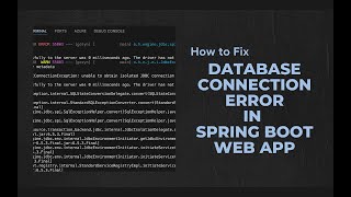 How to fix database connectivity error in spring boot web application [upl. by Tryck]