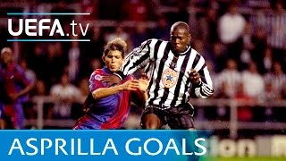 Tino Asprilla hattrick Newcastle v Barcelona 1997 [upl. by Wira425]