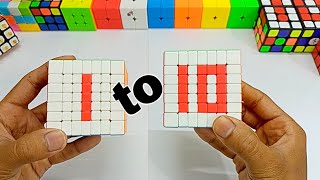 1 to 10 Rubiks Cube 7×7 number pattern bangla tutorial FatinIsrakSeyam [upl. by Amikat]