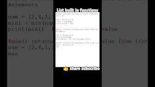 python tutorials  list built in functions  short 27  shorts ytshortsvideo pythontutorials [upl. by Chernow258]