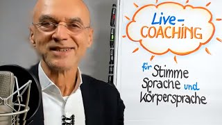 LiveCoaching für Stimme Sprache amp Körpersprache [upl. by Gonick9]