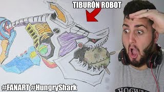 LOS MEJORES DIBUJOS DE Hungry Shark DE MIS SEGUIDORES 3 UN SUB ME HACE UN RAP FANART HungryShark [upl. by Tnahsin]