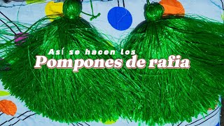 Cómo hacer POMPONES DE RAFIA✳️ FACIL Y RÁPIDO paso a paso✅✂️ [upl. by Berta]