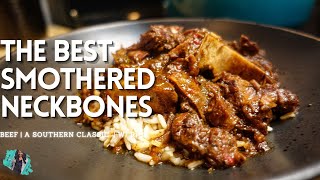 THE BEST SOUTHERN STYLE SMOTHERED NECK BONES  BEEF  EASY STEP BY STEP TUTORIAL [upl. by Maffa650]