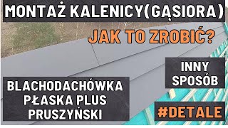 Montaż kalenicygąsiora  Inny sposób  Blachodachówka Płaska Plus Pruszyński  Detale [upl. by Leroj]