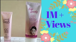 Lakme 9to5 CC Cream amp Fair amp Lovely BB Cream l Must Watch l Tiny Makeup Update [upl. by Morez672]