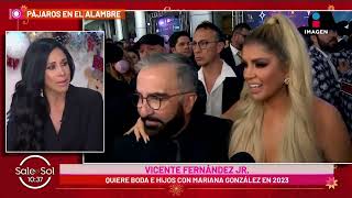 ¿Al altar Vicente Fernández quiere boda e hijos con Mariana González  Sale el Sol [upl. by Leroi]