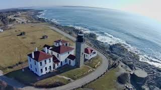 Beavertail Lighthouse  Claiborne Pell Bridge  4K UHD [upl. by Ecienal]