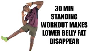 30 Minute Standing Workout Makes Lower Belly Fat Go Away FAST [upl. by Tnert]