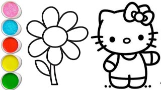 Hello Kitty Drawing Painting and Coloring for Kids amp Toddlers [upl. by Jago]