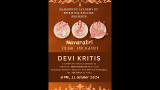 Navaratri MUSIC Program  DEVI KRITIS  A CARNATIC VOCAL CONCERT  Dr Vidushi MEENAKSHI RAVI Vocal [upl. by Gnuhp]