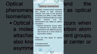 opticalisomerism optical isomerism phenomenon defination explanation chiral center four [upl. by Sedgewake]