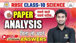 RBSE Class 10th Science Paper Analysis 2024🔥Science Paper Answer Key✅RBSE Board Exam 2024 [upl. by Nolrak]