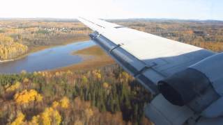 Nolinor Convair CV580 Landing at Rouyn Noranda Canada  Window View [upl. by Nilcaj]