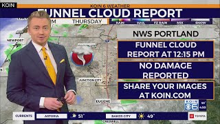 Funnel cloud report as Portland see rain [upl. by Deehahs]