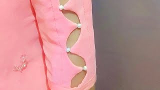 Round cut sleeves design  cutting and stitching easy step by step [upl. by Asiluy]