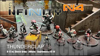 Infinity N4 Battle Report  ITS 14 JSA vs Kosmoflot [upl. by Ahsiryt839]