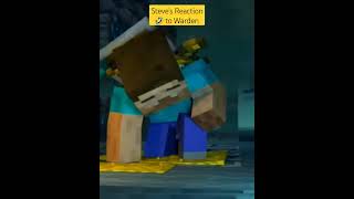 Steve Reaction to Warden steve minecraftmemes minecraftshorts [upl. by Angie390]