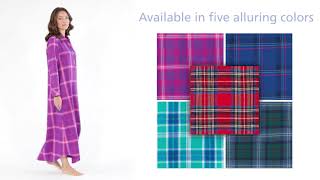 PajamaGram Womens Bright Plaid Flannel Nightgowns [upl. by Elleynad]