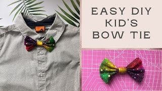 Fast and easy DIY boys bow tie tutorial  How to make a basic clipon bow tie for kids [upl. by Airotna]