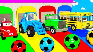 Funny Cars vs Slide Color with Deep Ball Pool  Long Cars with Wheels on the Bus vs Trains  BeamNG [upl. by Elinor]