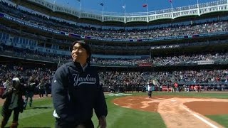 Matsui returns for ceremonial first pitch [upl. by Asp782]