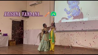 ACHYUTAM KESHAVAM CLOSING CEREMONY KRISHNA DANCE GRACEFUL BHAJAN DANCE GOVT COLLEGE FOR GIRLS [upl. by Anirahs]