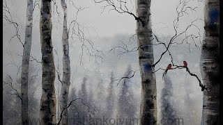 Watercolor  Painting trees [upl. by Emersen]