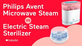 Philips AVENT Sterilizer Comparison 3in1 Electric vs Microwave Steam  Babylist [upl. by Anelak]