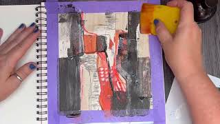 Art Demo N° 23 quick abstract painting in my sketchbook by english deutsch veraj5841 [upl. by Perot]